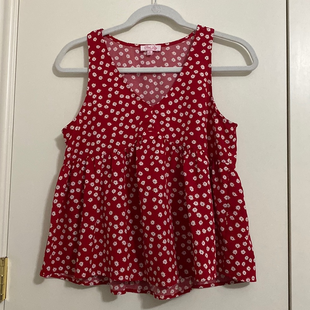Floral Peplum Tank Top. Worn once! Size S